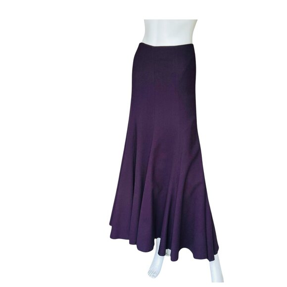 NWC Dries Van Noten Plum/Burgundy Wool Maxi Skirt. - Picture 2 of 7